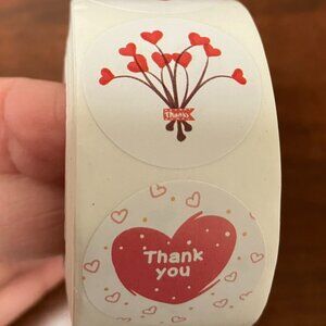 1,500 Stickers - 3 x 500 Self-adhesive Hearts Brand NEW Tax Write off